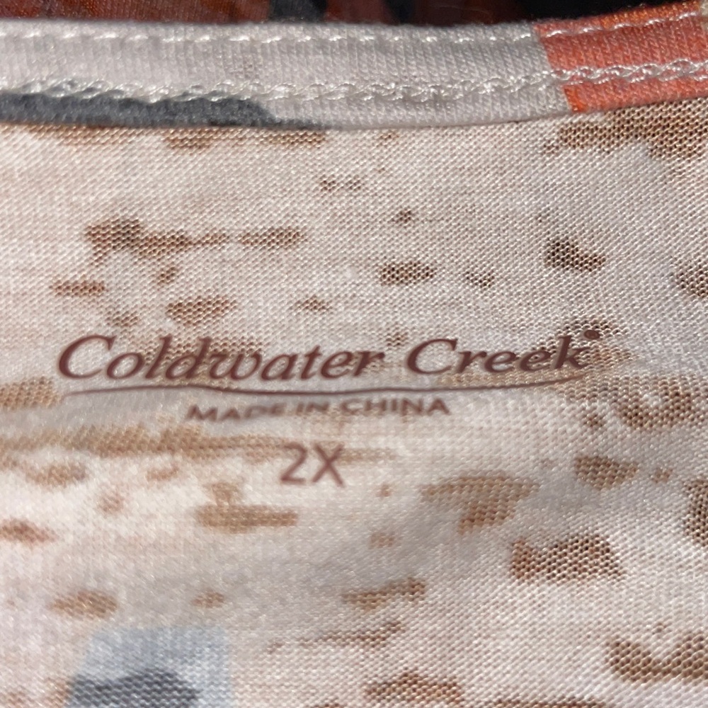Coldwater Creek 2X Pumpkin Patch Burnout Tee - Picture 4 of 4